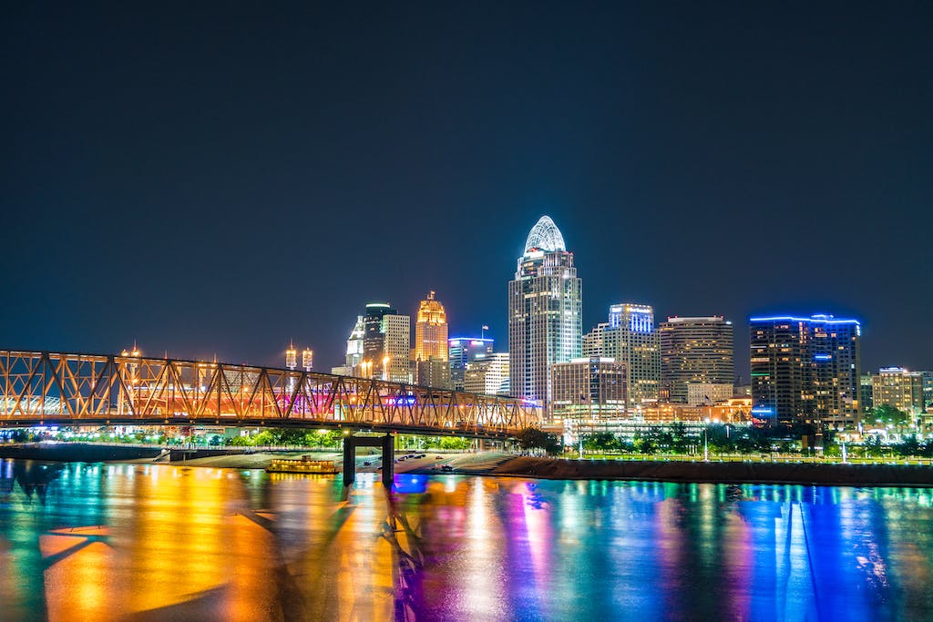 Photo of Lighted Buildings Near River